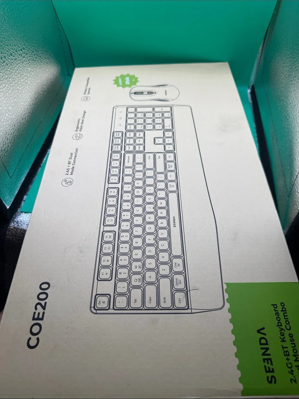 SEENDA Pink Wireless Keyboard & Mouse Set